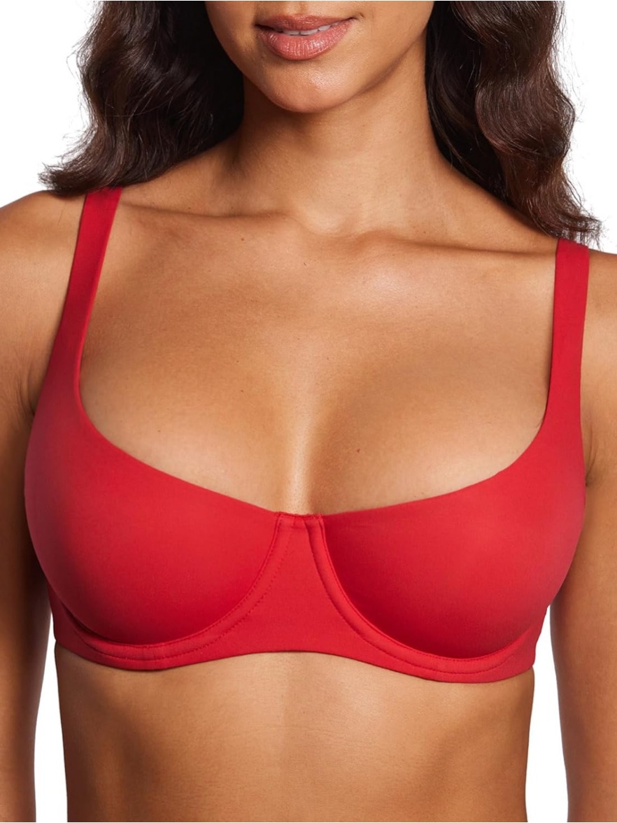 Dobreva Unlined Balconette Bra In Lipstick Red